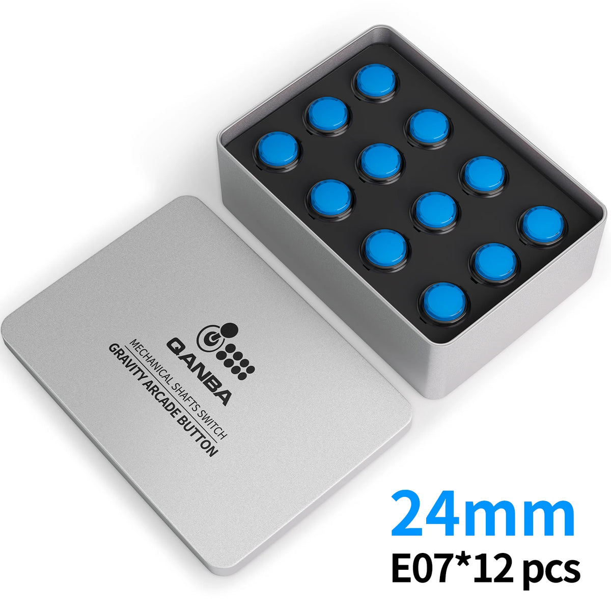 QANBA Gravity KS Arcade Buttons Mechanical Shafts Silent Pushbutton 30mm 24mm Snap-In Arcade Sticks DIY Parts (Boxed）