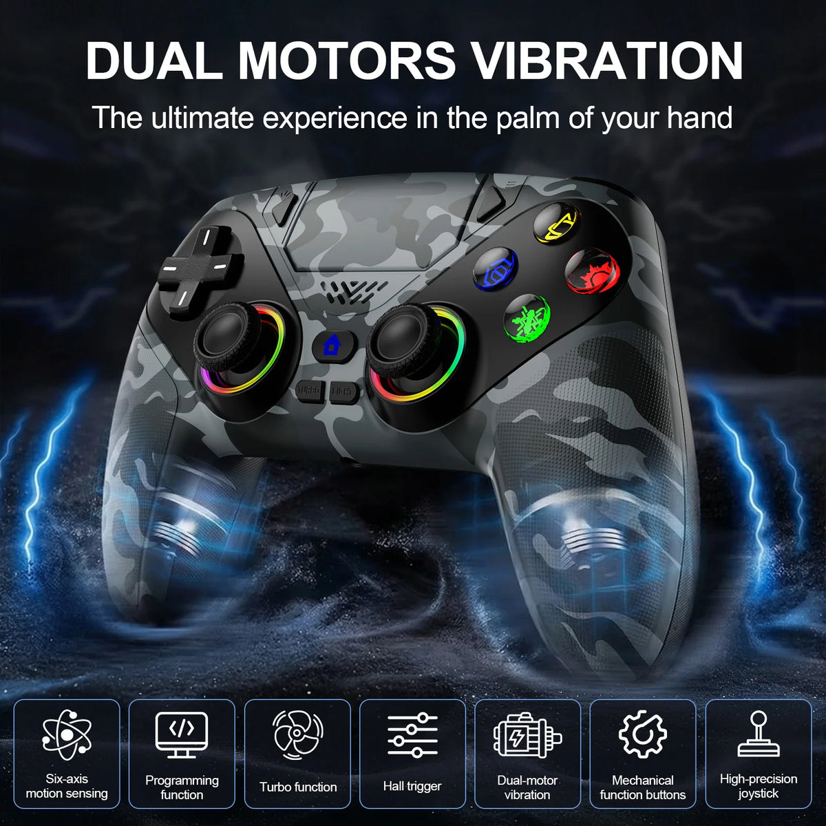 Turpow RH-5188 Wireless Controller for PS5, PC, Hall Effect