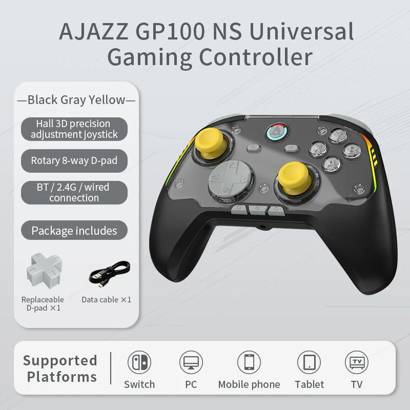 Ajazz GP100 NS Tri-Mode Hall Effect Controller for Switch & PC