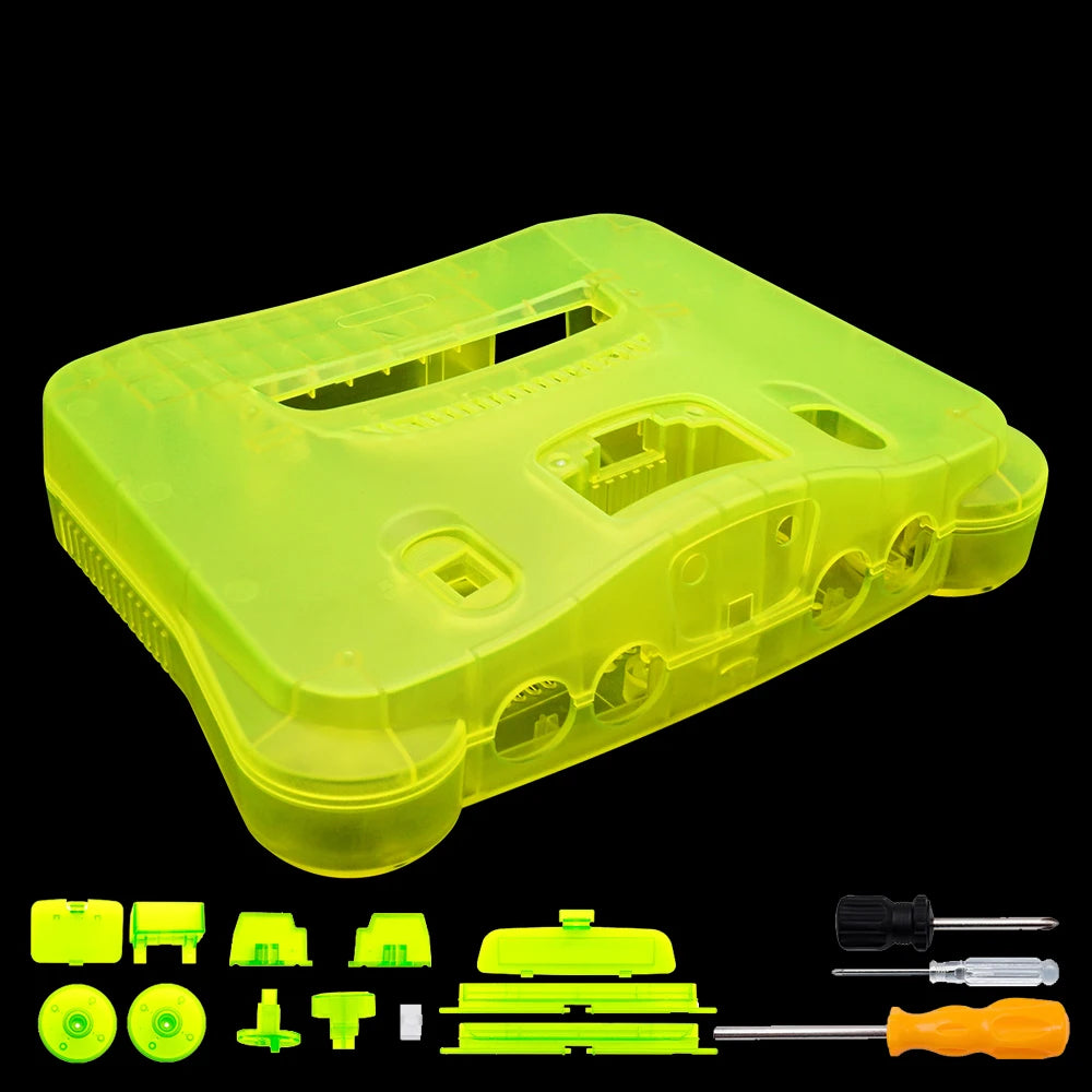Plastic Shell for N64 Console, Translucent Case for Nintendo 64 Housing, Transparent Game Box Shell