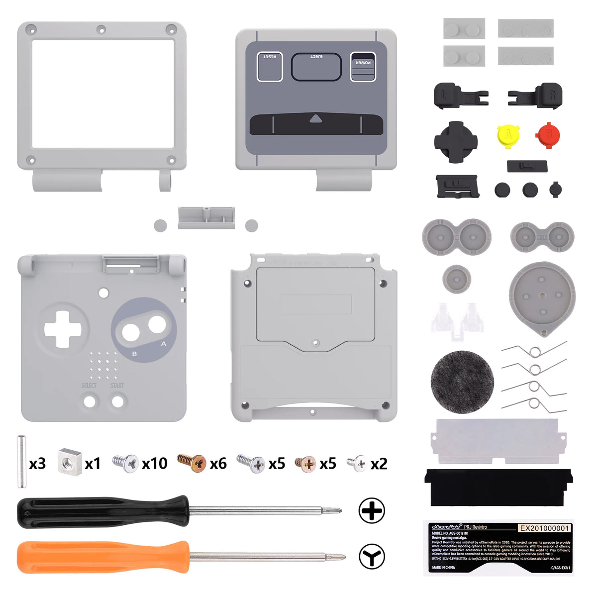 eXtremeRate IPS Ready GBA SP Shell - Classic NES/FC/SNES Style