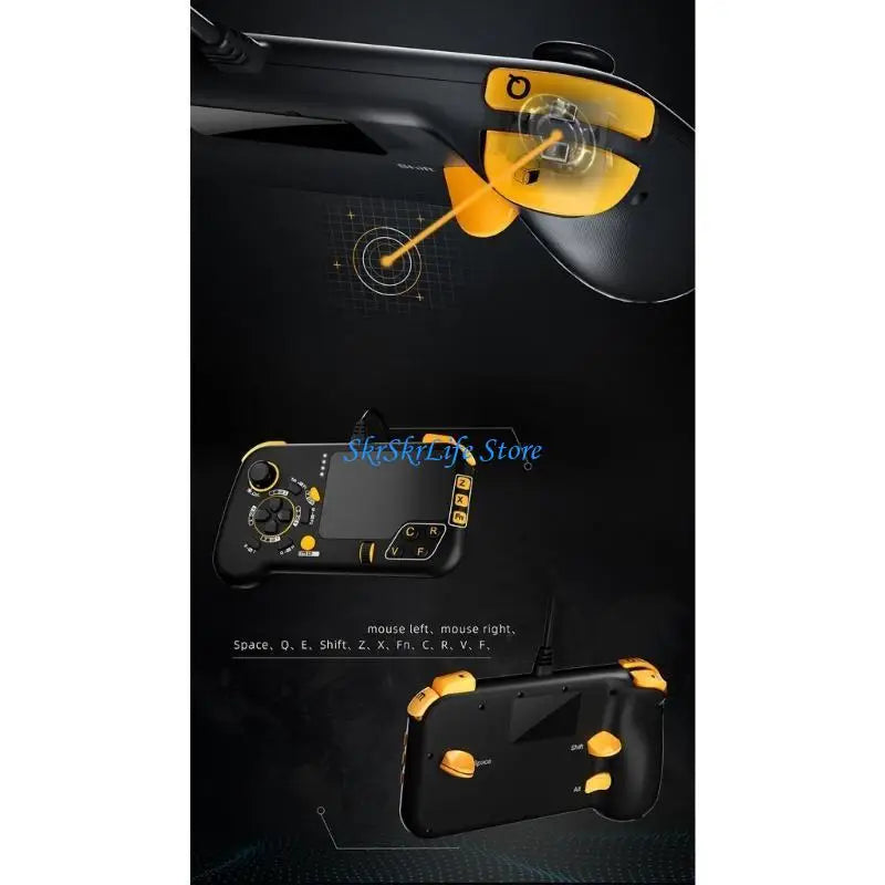E65E Gaming Controller, PC Gamepad with Large Trackpad, USB