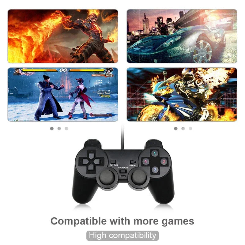 Wired USB PC Game Controller for Windows XP/7/8/10 Laptop