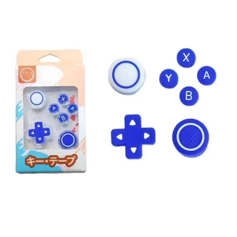 Silicone Soft D-pad Cross Direction Button ABXY Key Sticker Skin Case For Switch Lite Thumb Stick Grip Cap Cover Protector