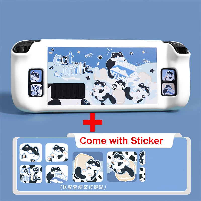 Steam Deck/OLED Magic Milk Cat Hard PC Case, Non-Slip Cover