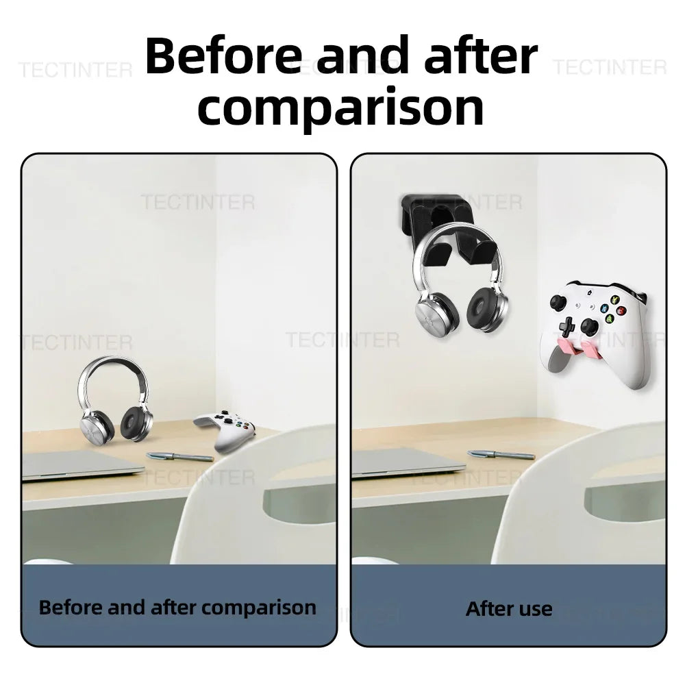 Stand Holder For PS5 PS4 Switch Pro Xbox One Game Controller Wall Mount Gamepad Headphone Headset Hanging Bracket Hanger