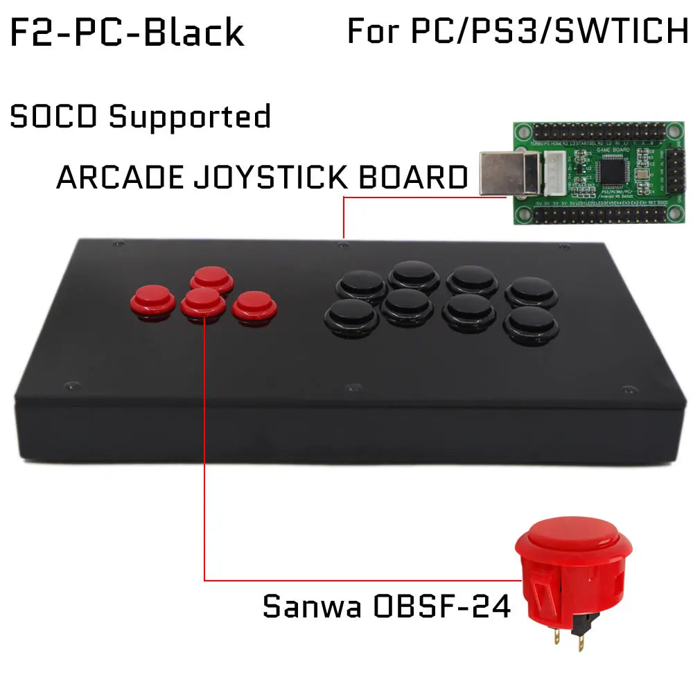 FightBox F1-F9 Sanwa Button Hitbox Arcade Fight Stick for PS4/PC