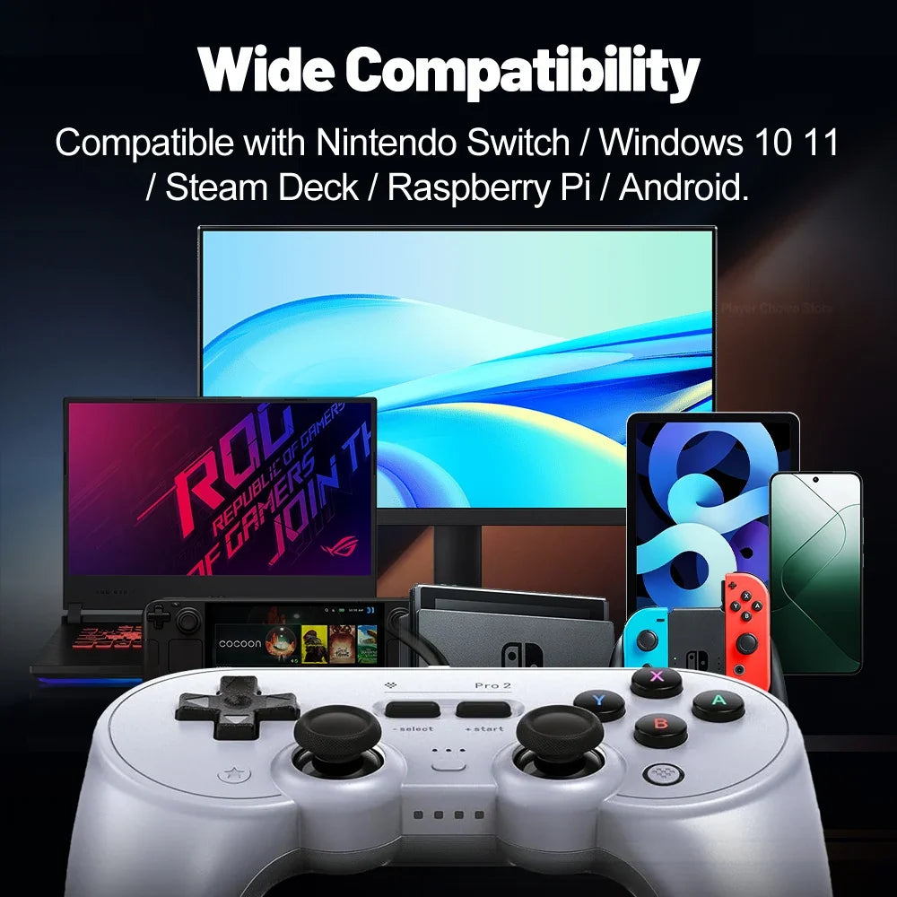 8BitDo Pro 2 Wired Gamepad for Nintendo Switch PC Gamepad RetroPie Raspberry Pi Ultimate Software Adjustable Hair Triggers