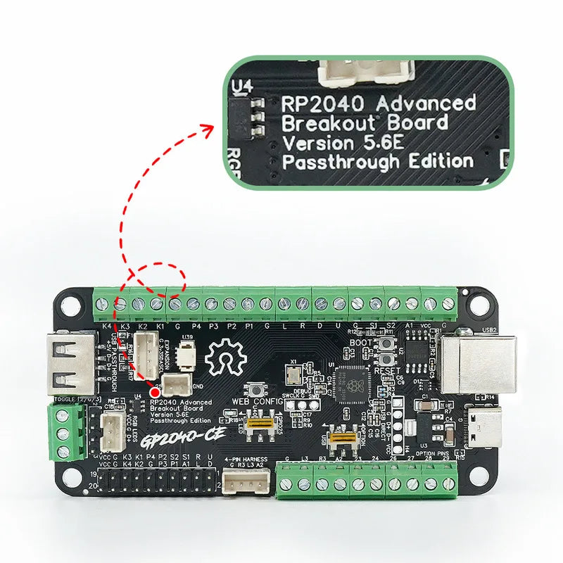 RP2040 PICO Advanced V5.6E USB Passthrough Fighting Board for PS4/PC DIY Fight Stick Arcade Hitbox Controller
