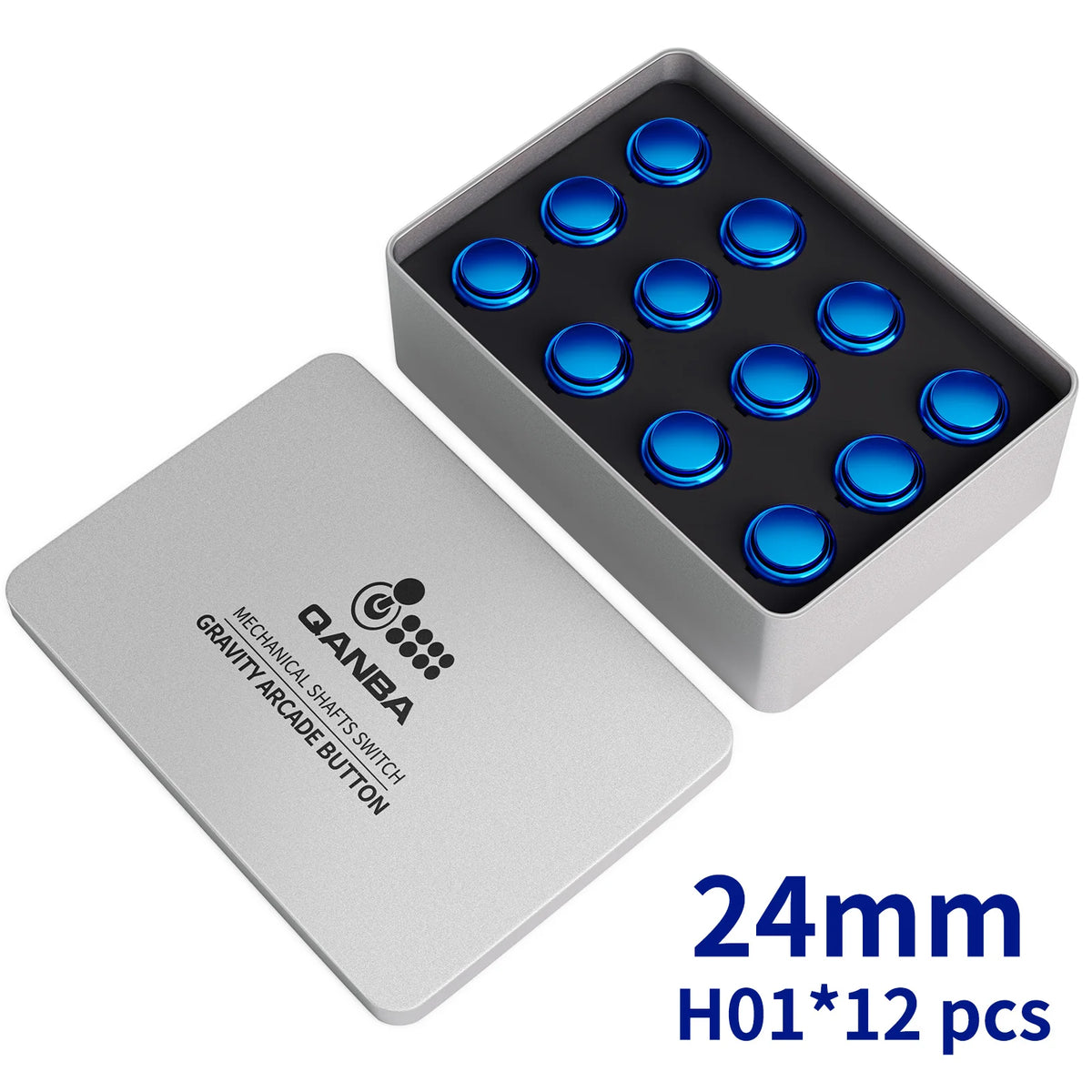 QANBA Gravity KS Arcade Buttons Metallic Color 24mm Mechanical Pushbutton Switch Plated Buttons DIY Parts