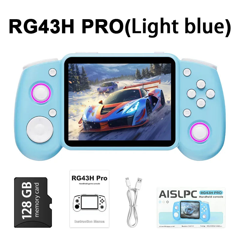 AISLPC RG43H PRO Handheld Game Console 4.3 IPS Screen Dual System 22000+Games 2.4G WIFI RK3562 Chip Portable Pocket Video Player