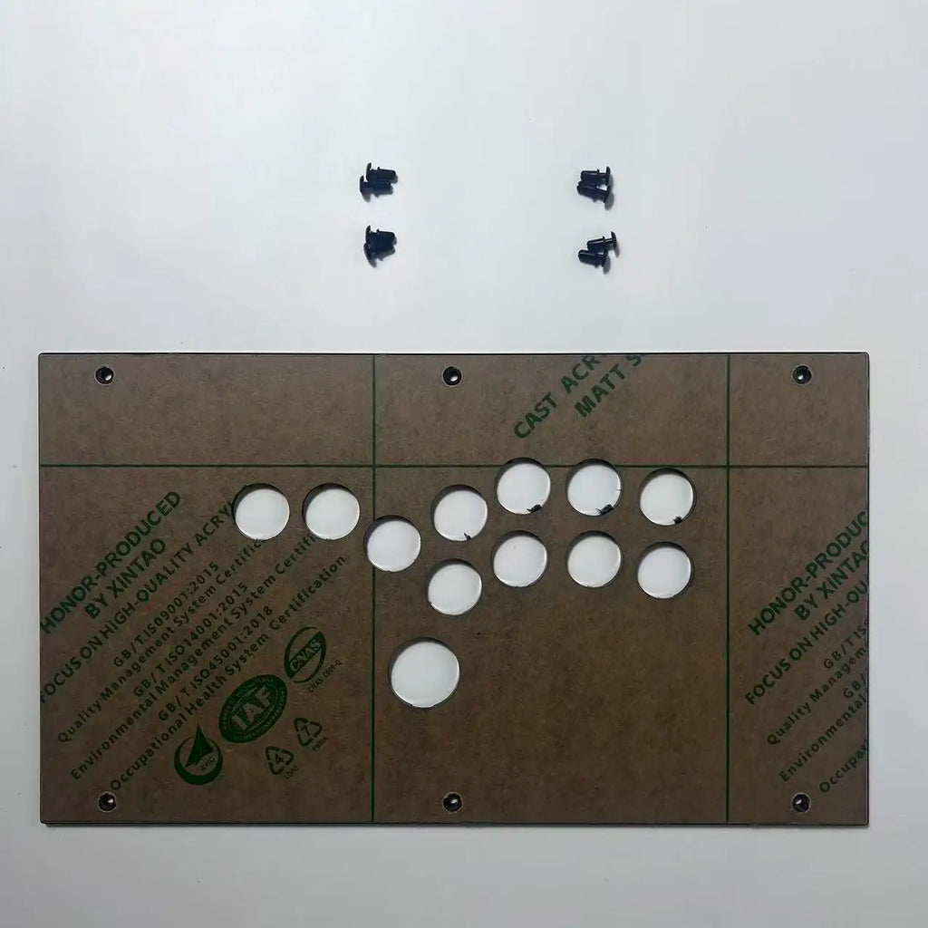Arcade Controller DIY Panel FightBox Custom Panel F Series 35cm x 20cm Hitbox Style Transparent Glossy Frosted Panel with Screws