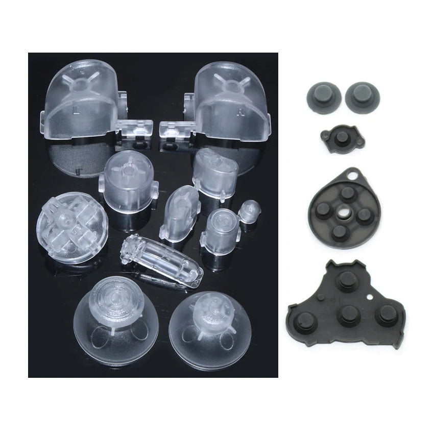 YuXi For GameCube ABXY L R Z D-Pad Button Kit Thumbstick Cap & Conductive Rubber Replacement for NGC Controller