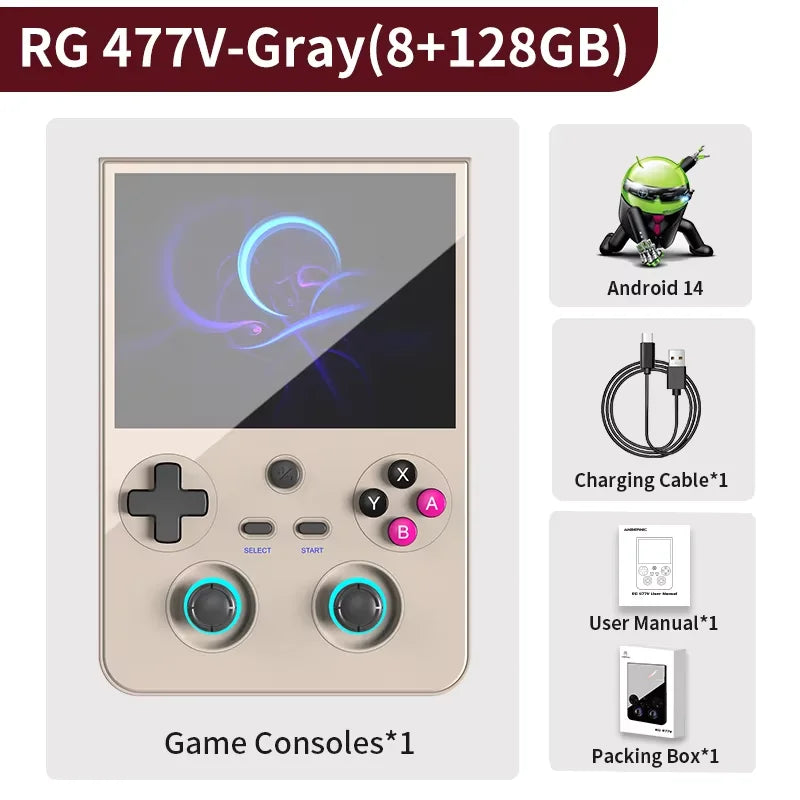 Anbernic RG477V Retro Handheld Video Game Console 4.7 LTPS In-Cell display Android14 5G SOC chip Video Player PSP PS2 RG 477V