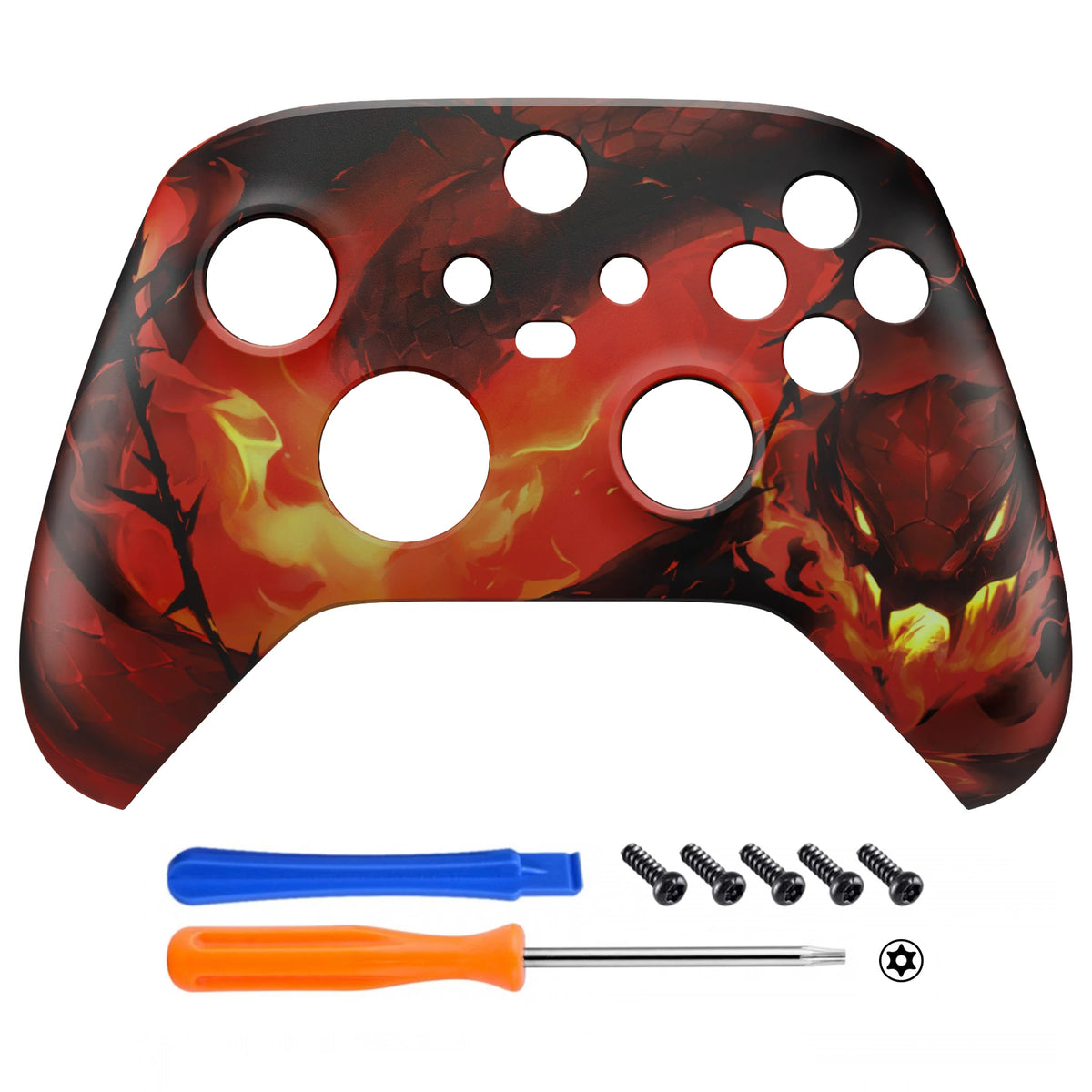 eXtremeRate Custom Pattern Part Faceplate, Soft Touch Grip Front Housing Shell Case for Xbox Series X/S (Xbox Core) Controller