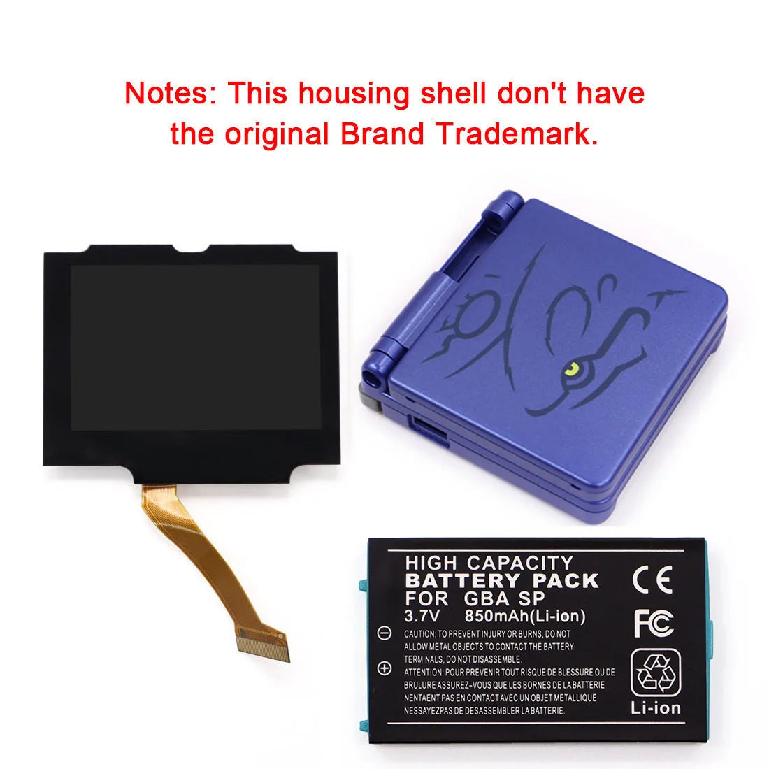 GBA SP V5 3.0 Inch IPS Screen Kit with 3.7V Rechargeable Pack