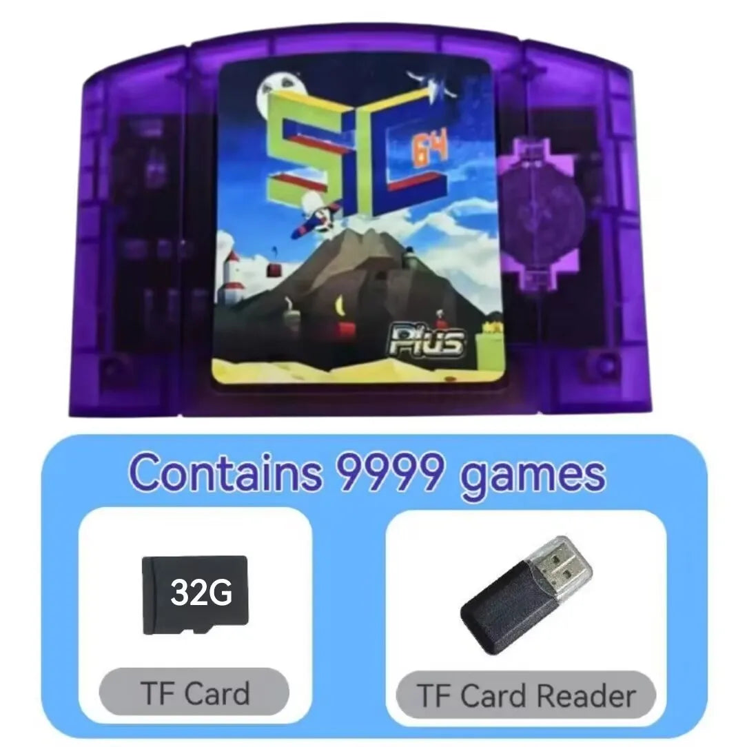 N64 flashcart SummerCart64 game cartridge N64 US/JP/EU universal SC64 Flashcart 9999 games, compatible with 16G/32G memory