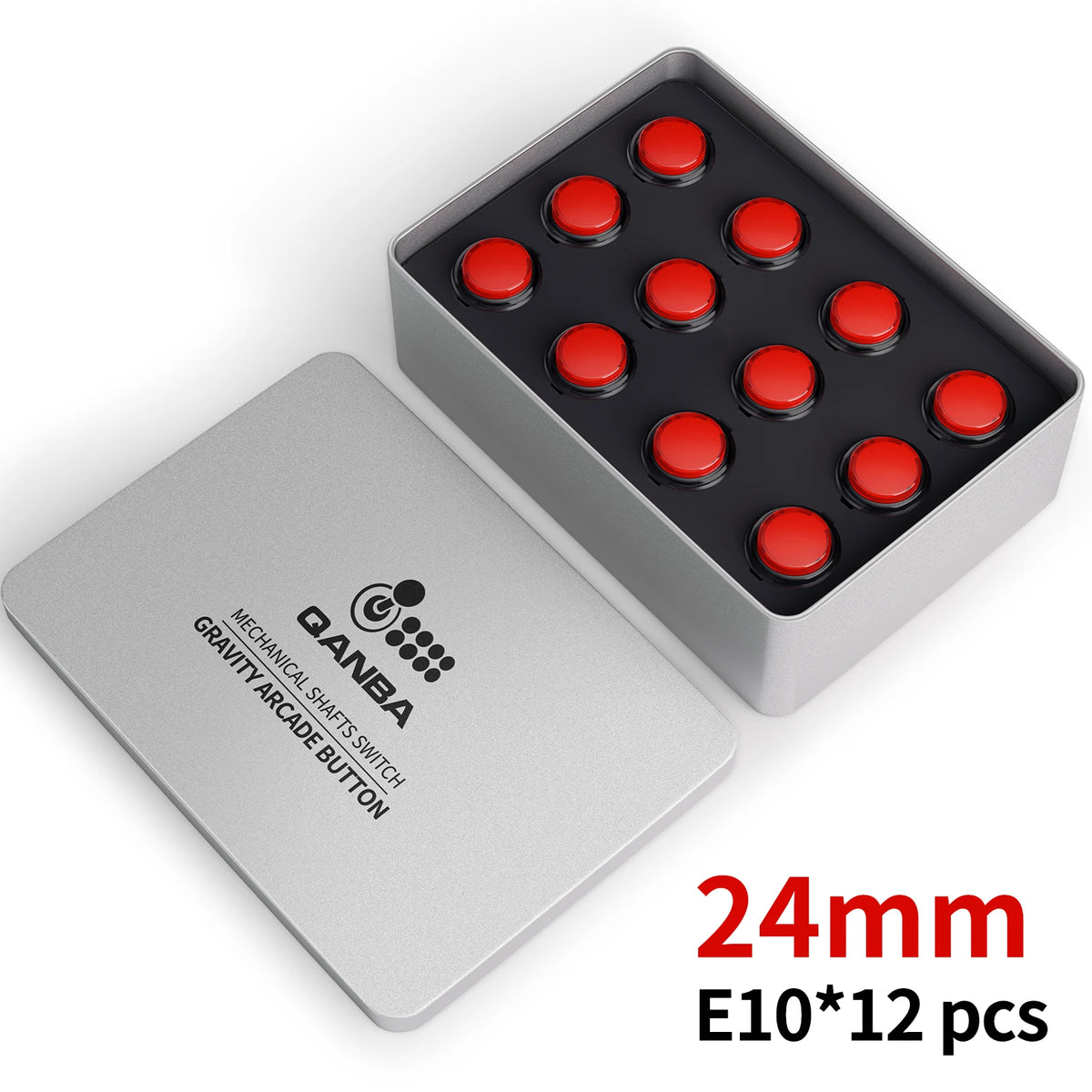 QANBA Gravity KS Arcade Buttons Mechanical Shafts Silent Pushbutton 30mm 24mm Snap-In Arcade Sticks DIY Parts (Boxed）