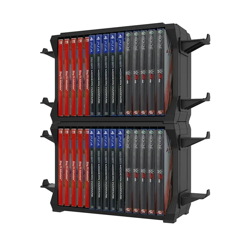 Game Storage Rack with Controller Holder for PS5 PS4 Discs
