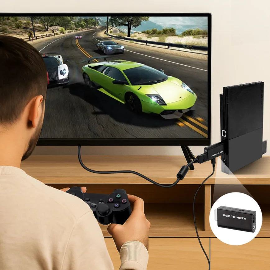 PS2 to HDMI-compatible Converter Adapter with 3.5mm Audio Output HD Converter for PlayStation 2 Plug & Play for HDTV/Monitor