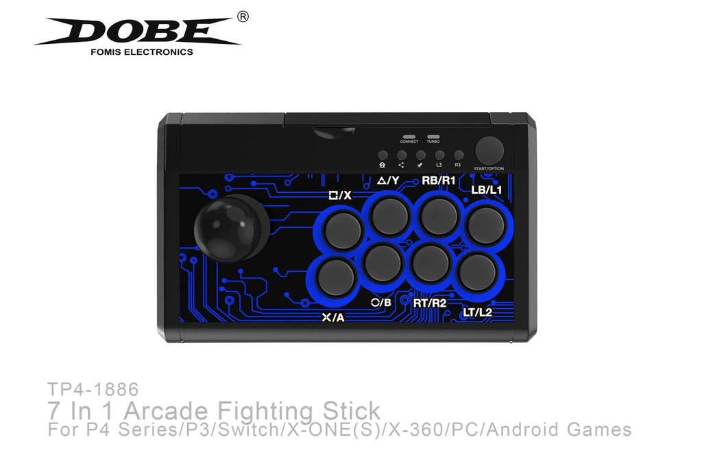 DOBE 7 in 1 USB Arcade Fight Stick for PS3, PS4, Xbox One, PC