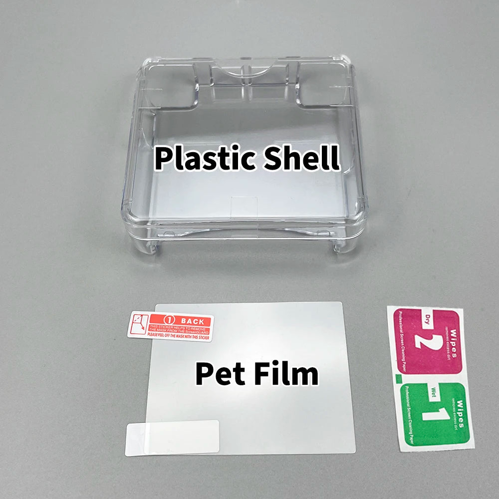 Clear Protective Cover Case Hard Shell Housing For GBA SP Game Console Crystal Cover Case TPU Shell Screen Protector Film