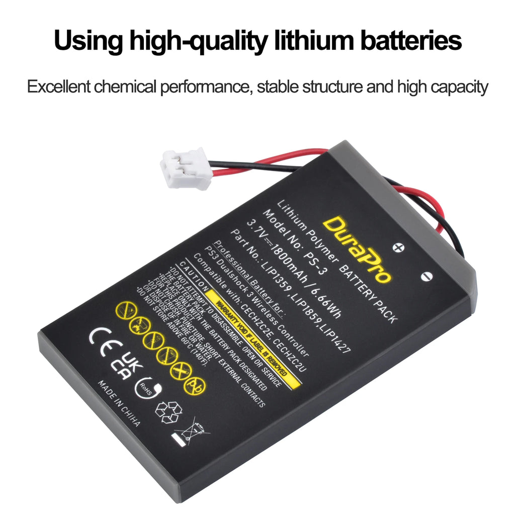 DuraPro 1800mAh Battery for Sony PS3 DualShock 3 Controller