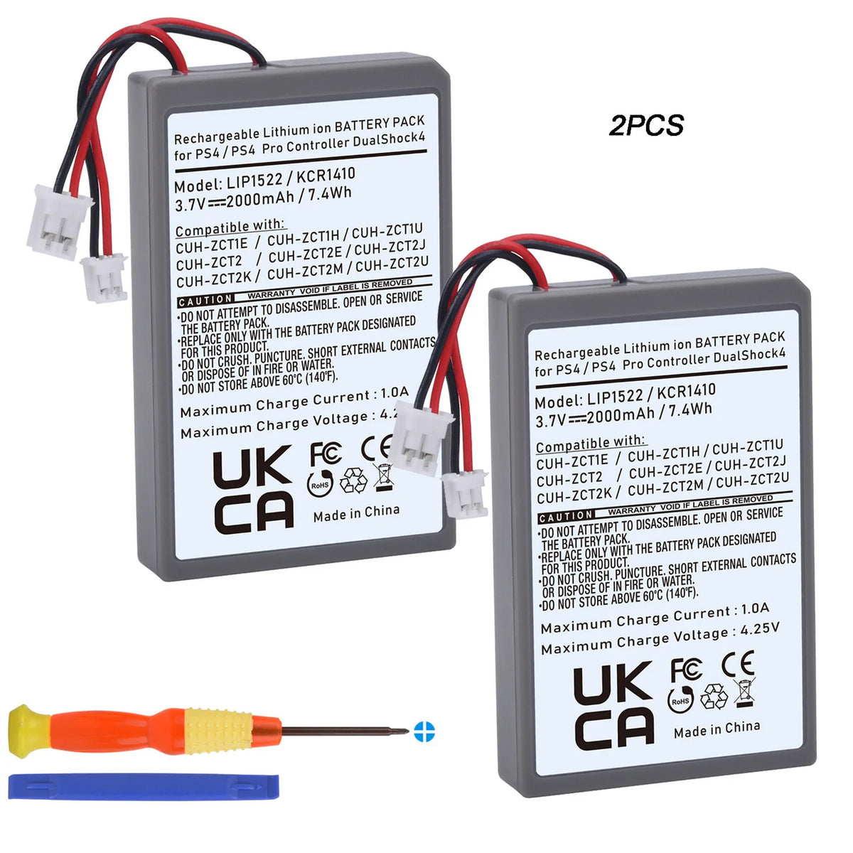 LIP1522 KCR1410 2000mAh Battery for PS4 DualShock 4 Controller