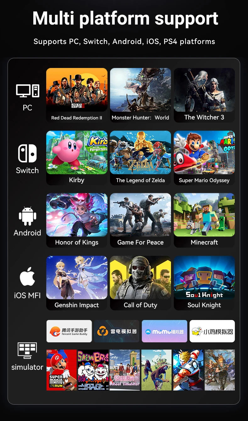 G7 Hall Effect Mobile Game Controller for Switch Android iOS PC