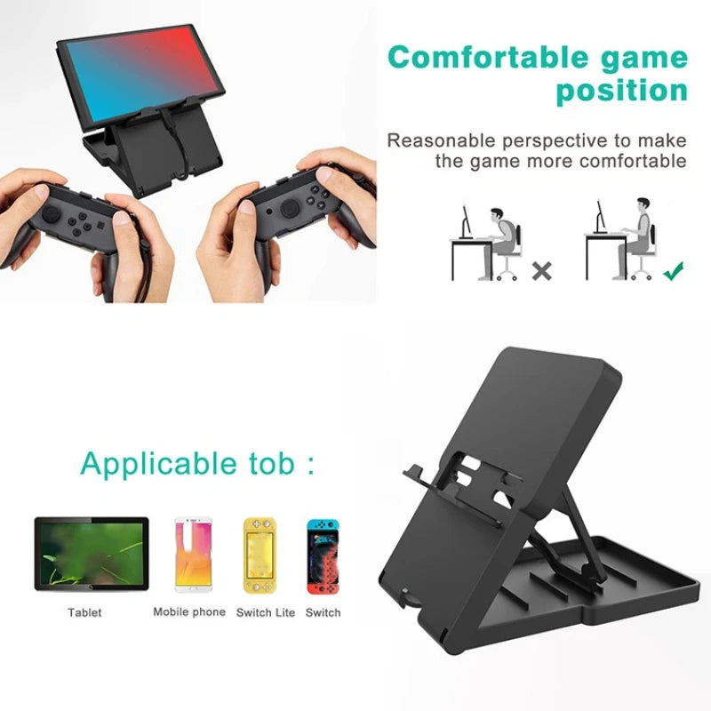 Adjustable Foldable Portable Game Console Stand for Switch 2, Switch OLED, Switch Lite, Multi-angle Display Holder