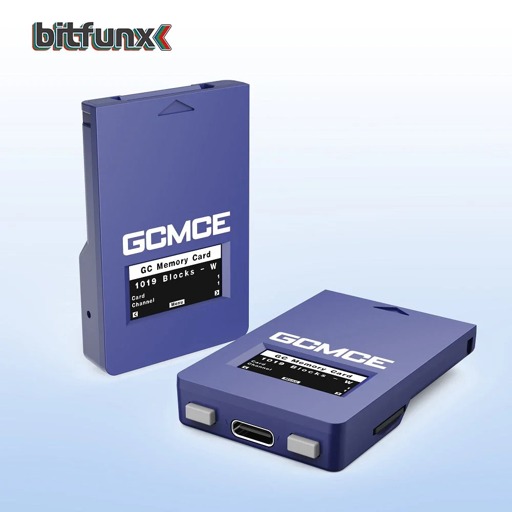 Bitfunx Game Saves Memory Card GCMCE FlipperMCE With OLED Display for Nintendo GameCube Wii RVL001 Game Console