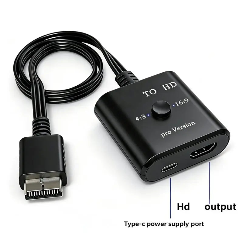 Winter Essential Audio Video Converter Adapter For PS2 To HDMI 1080P-Compatibale Supports PS 1/2 Display Modes For HDTV PC DVD
