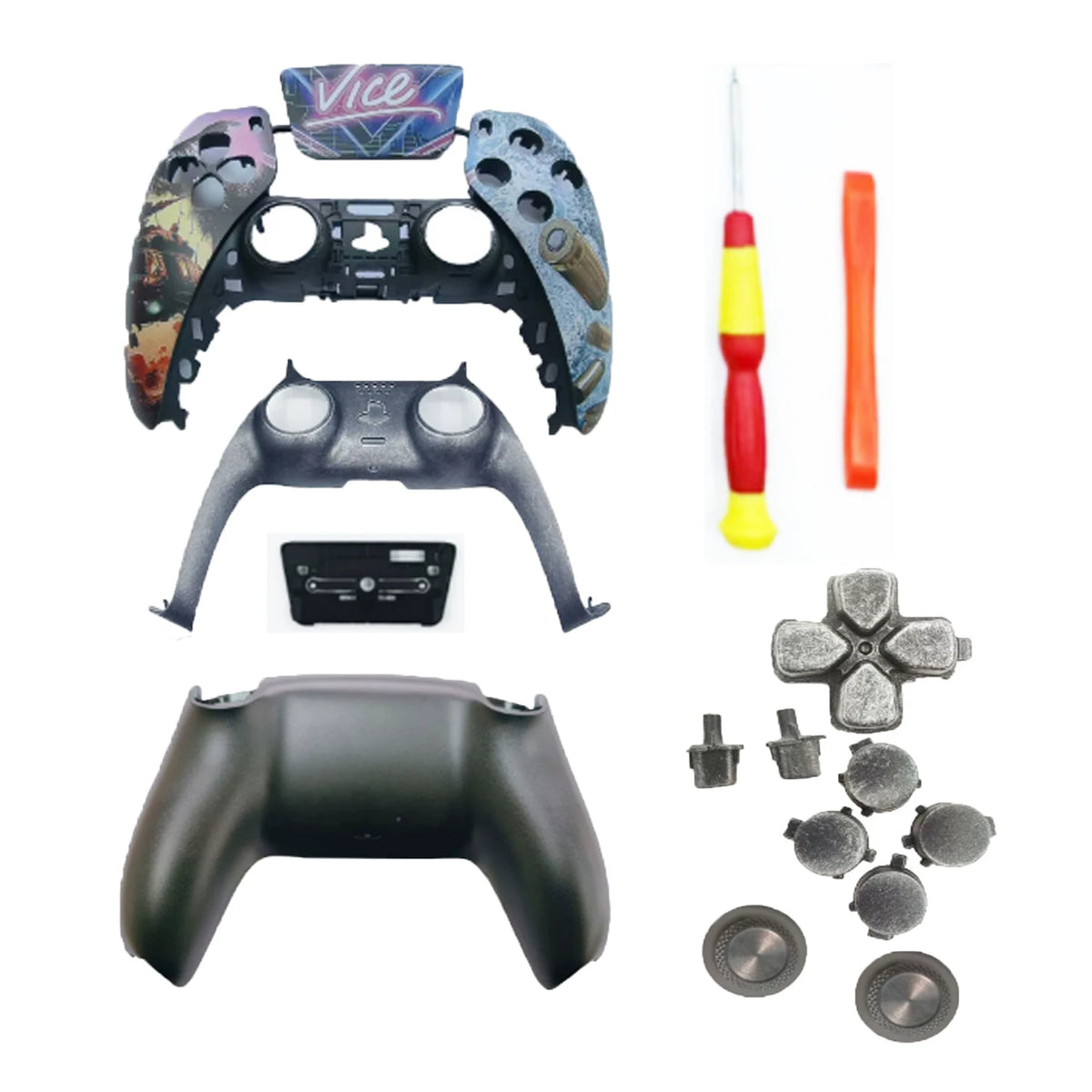 GTA Pattern Replacement Shell for PS5 Controller, DIY Face Shell