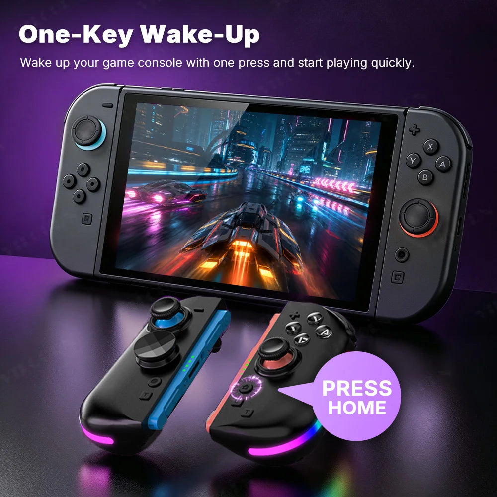 Wireless Gamepad for Switch2 RGB Magnetic L&R Joypad Controller Hall 3D Joystick 9-Axis Motion Turbo One-Key Wake Up Macro Key