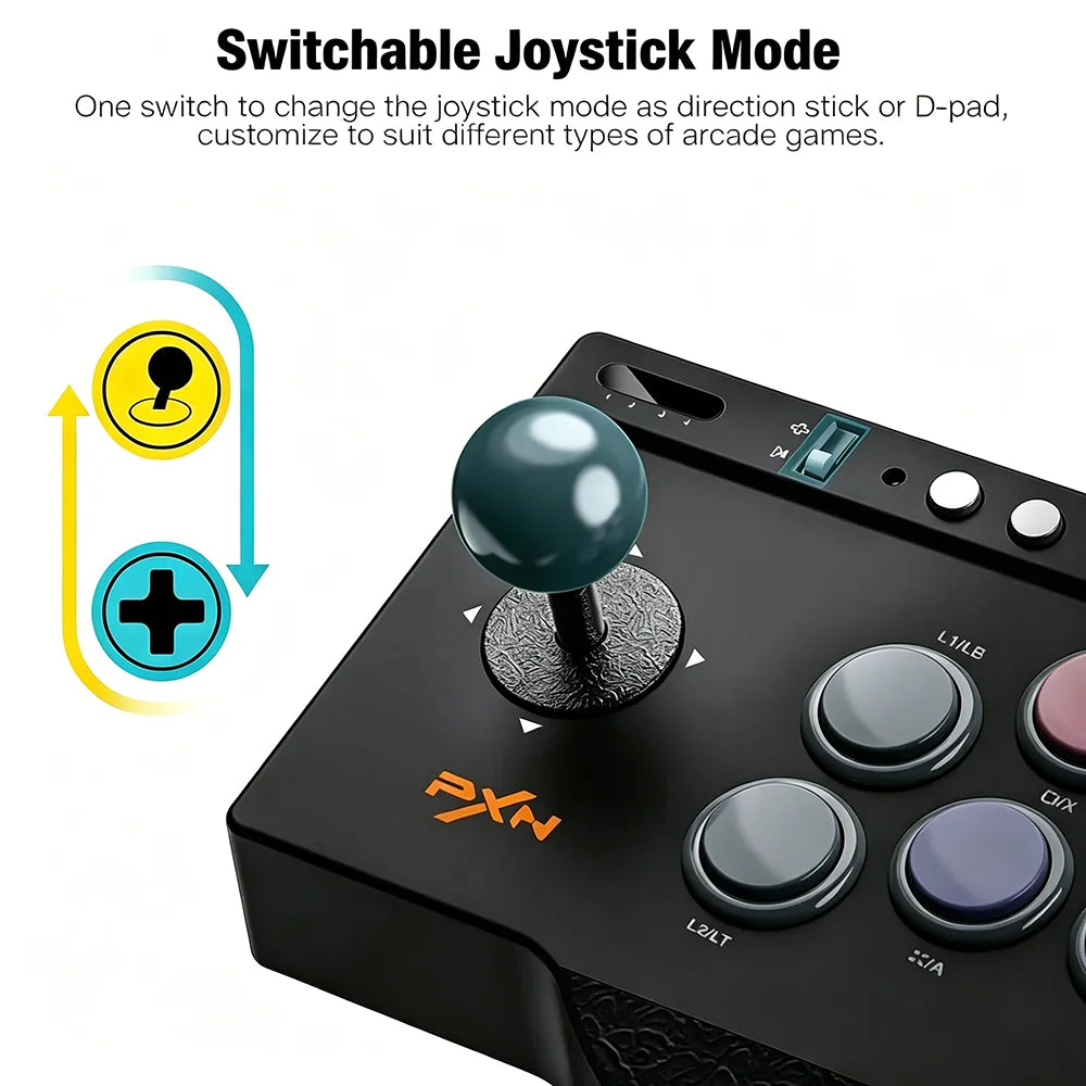 PXN 0082 Arcade Fighting Joystick, Street Fighter Game Controller Compatible with PC PS3 PS4 Xbox One Switch Android TV