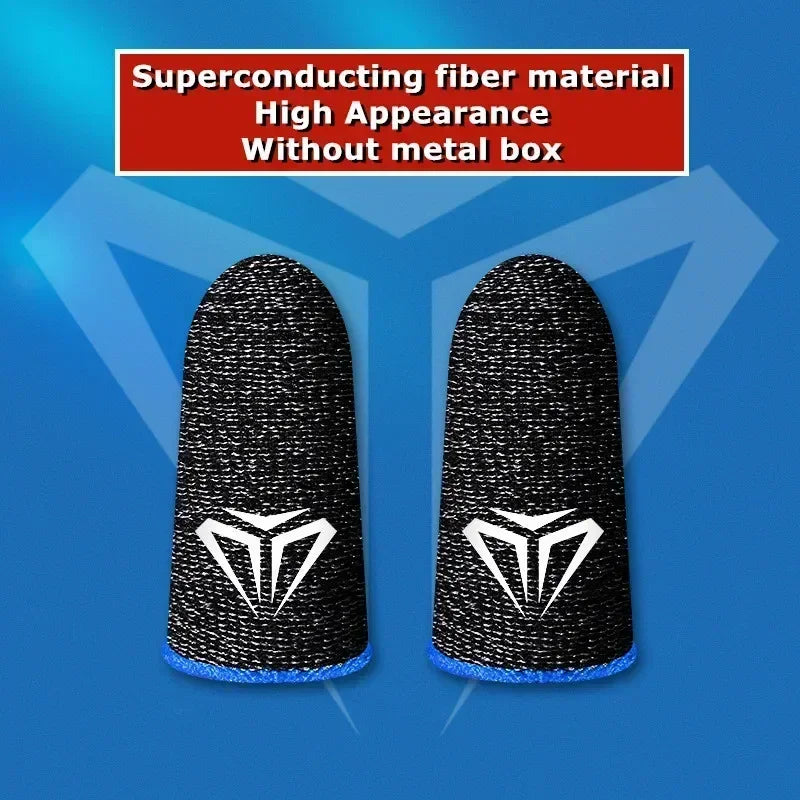 1/2 Pairs Mobile PUBG Game Silver Fiber Fingertip Gloves Sweatproof Anti-slip Touch Screen Gaming Breathable Finger Sleeve Cover