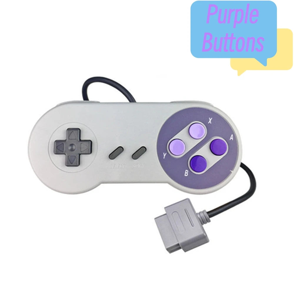 SFC/SNES Replacement Controller Gamepad, Purple Colorful Buttons
