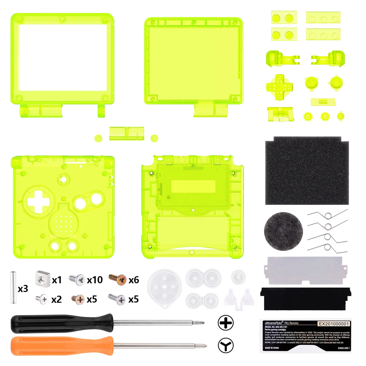 eXtremeRate IPS Ready GBA SP Clear Shell for IPS & Standard LCD