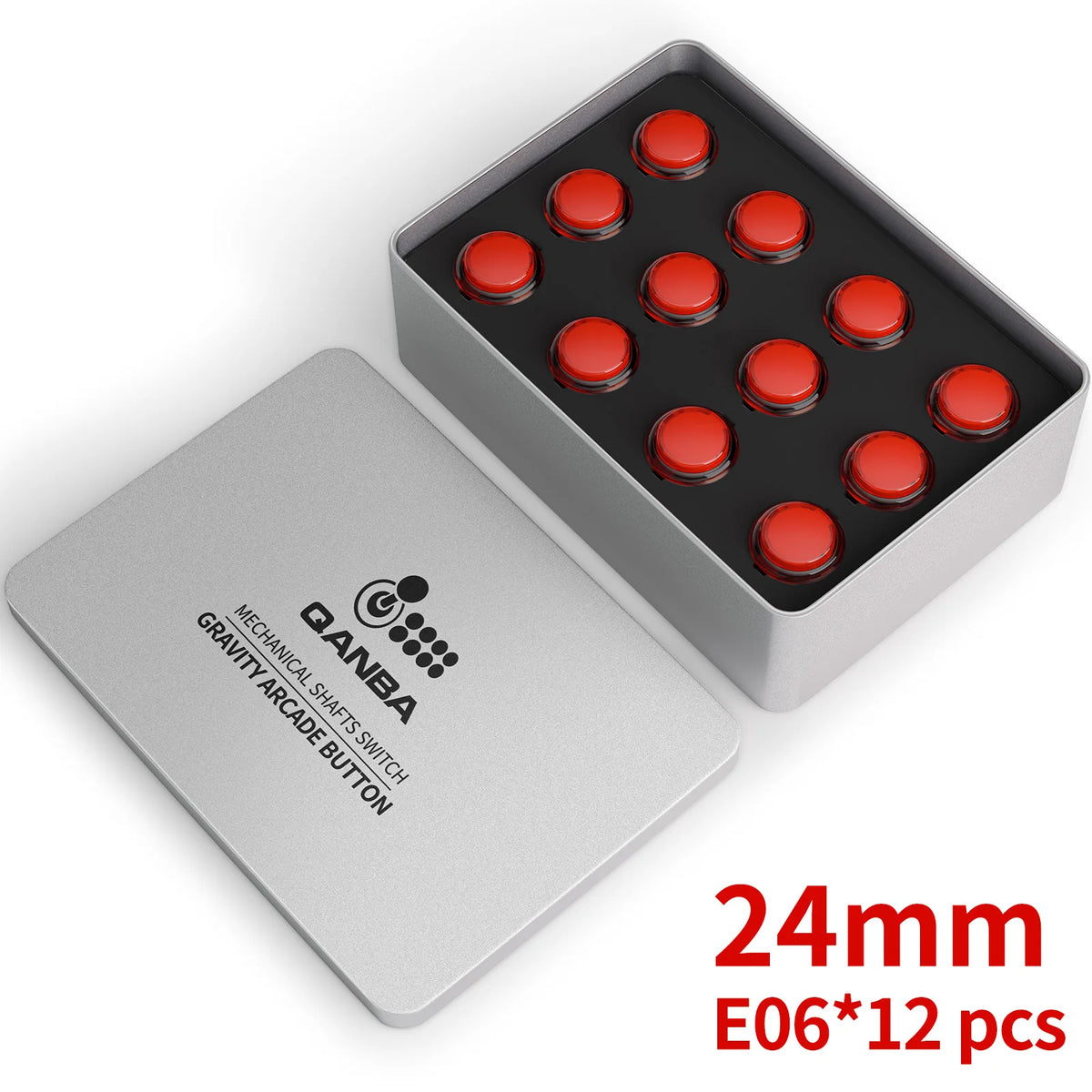 QANBA Gravity KS Arcade Buttons Mechanical Shafts Silent Pushbutton 30mm 24mm Snap-In Arcade Sticks DIY Parts (Boxed）