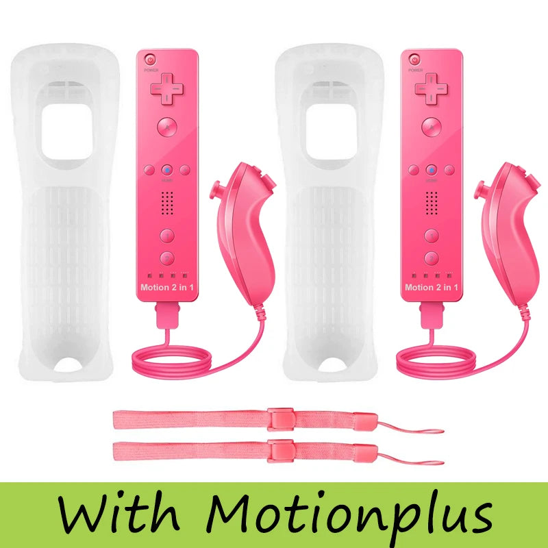 Controller Set For Nintendo Wii/Wii U 2 in 1 Wireless Remote Gamepad Joystick Optional Motion Plus Silicone Case Gaming Control