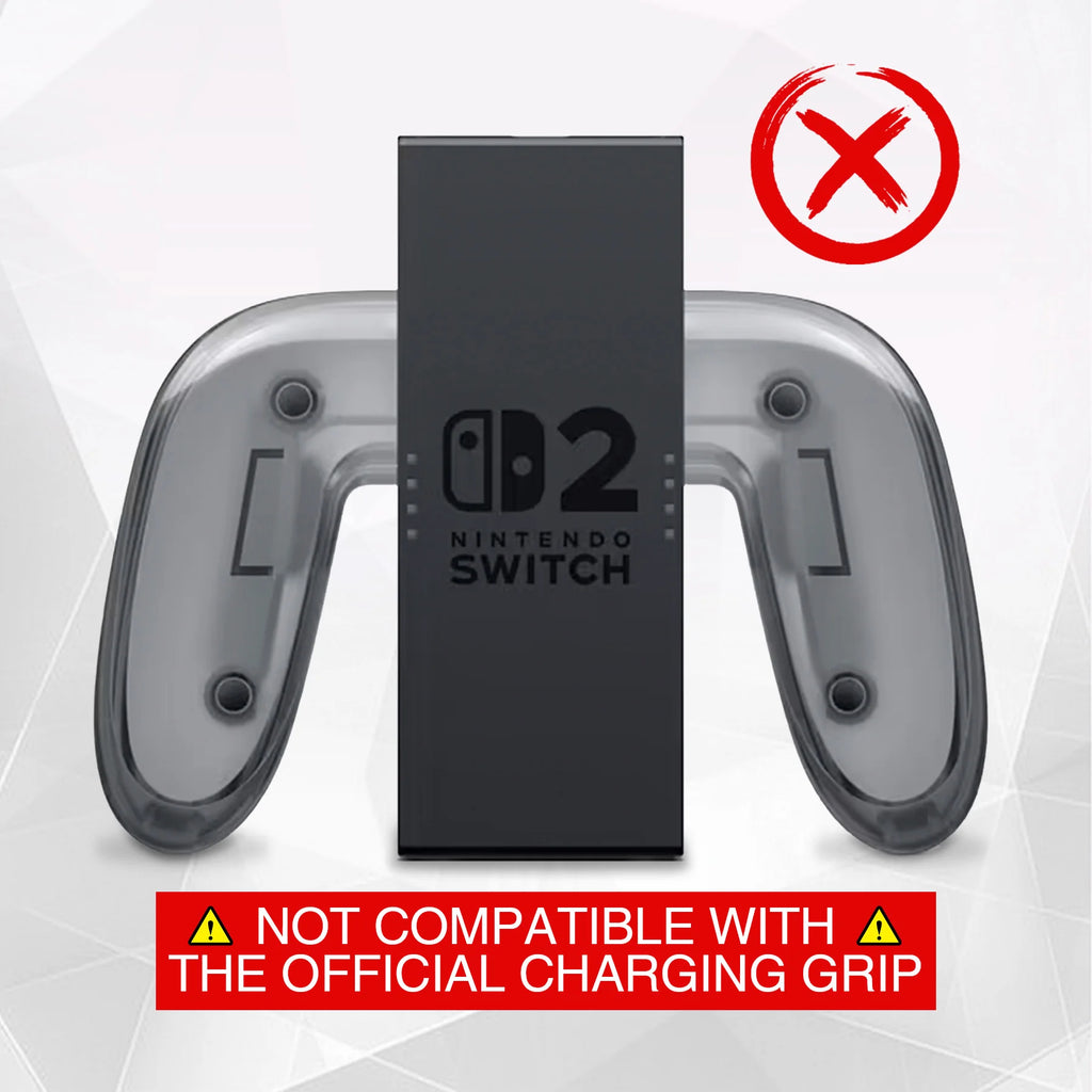 PlayVital Dockable Grip Cover for Nintendo Switch 2, Anti-Scratches Shell Clear Protective Case with Foldable Stand & Thumb Grip
