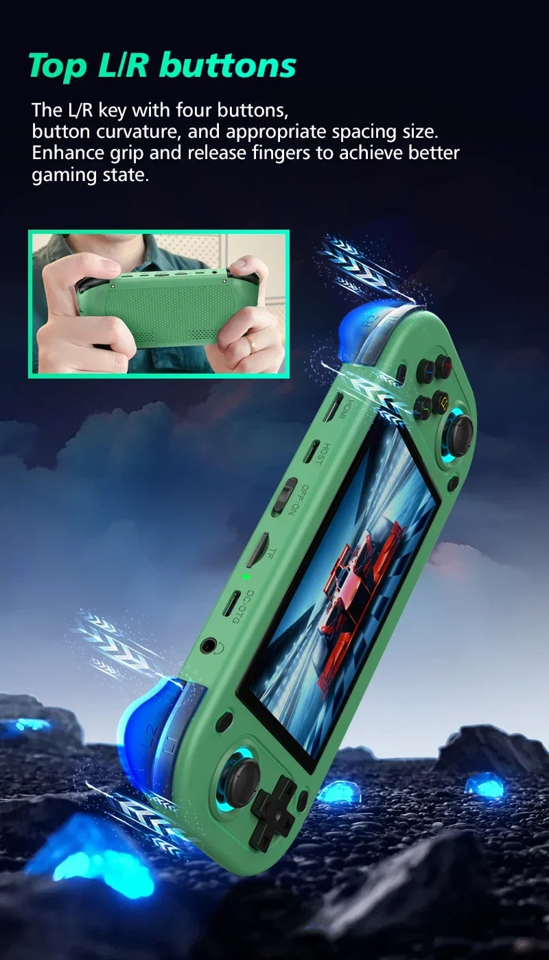 R43S Retro Handheld Video Game Console Linux System 4.3Inch Screen HDMI Out Portable Pocket Video Player 64/128GB children Gift
