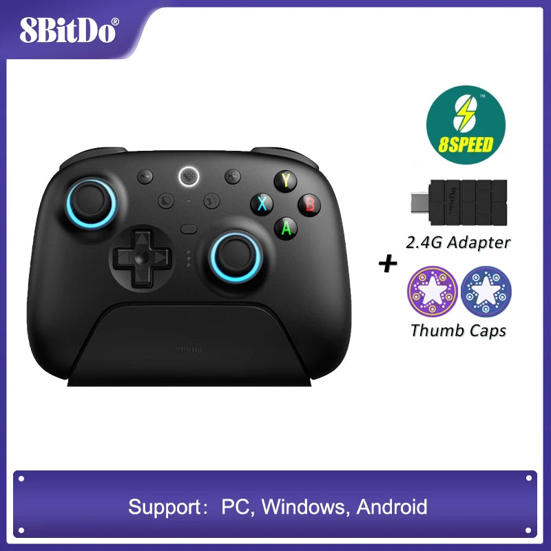 8BitDo Ultimate 2 Wireless Gaming Controller for PC Windows 10, 11 Android TMR Joystick & Switchable Triggers with Charging Dock