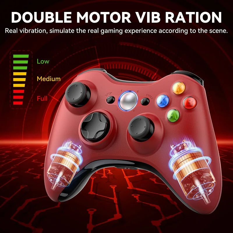 Wireless Gamepad for Xbox 360 / Slim / Windows PC, 6-Axis Gyro