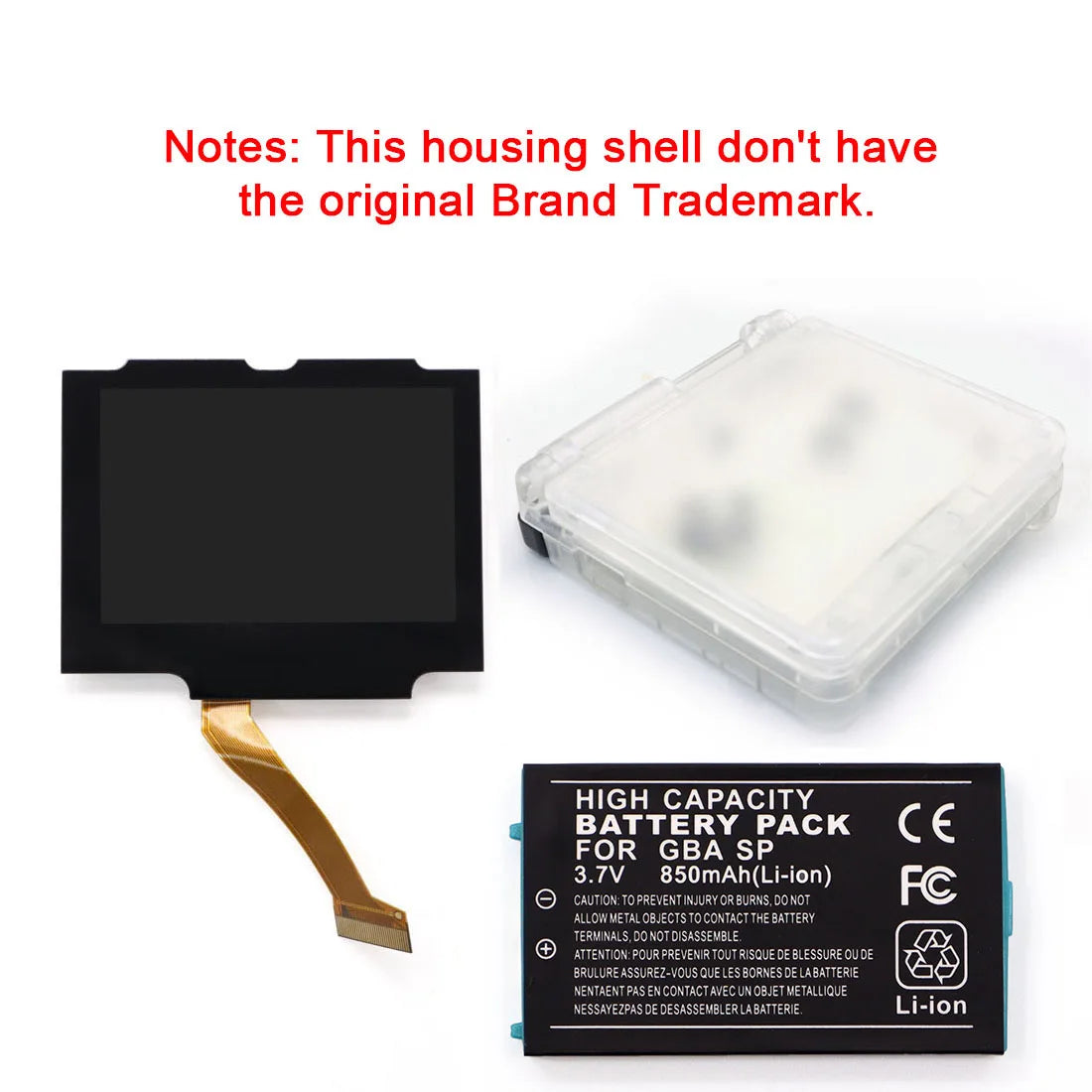 GBA SP V5 3.0 Inch IPS Screen Kit with 3.7V Rechargeable Pack