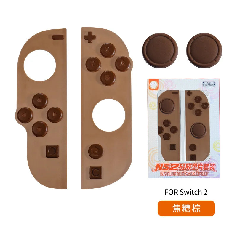 Silicone Gasket Set Compatible with Switch 2, Soft Button Pad Controller Grip Kit, Anti-Slip Joystick Cover for Controller