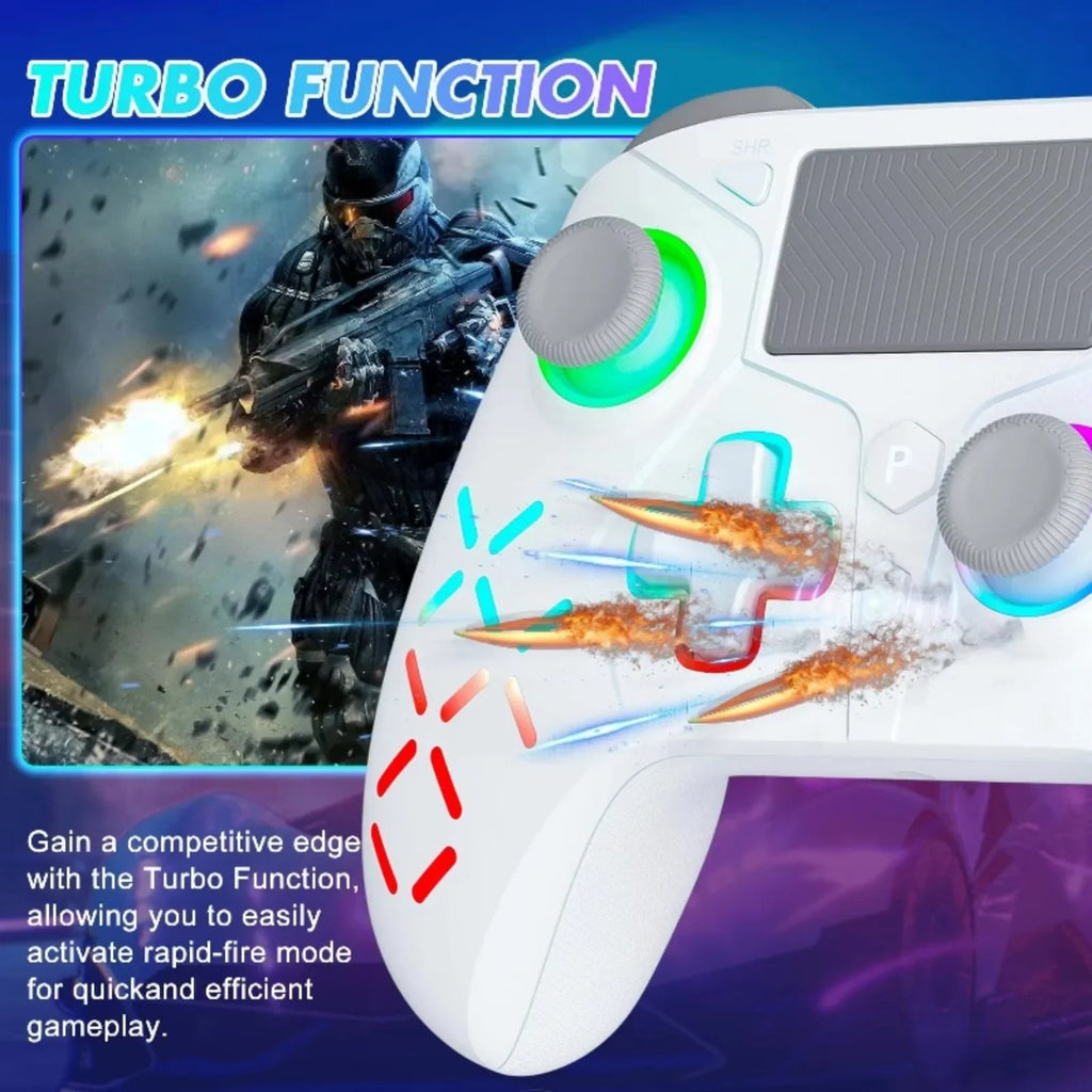 Bonacell Wireless Controller for PS5 PC Steam iOS, Turbo, 6-Axis