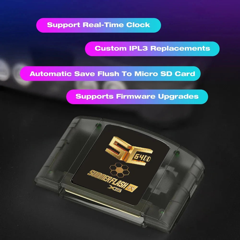 SC64 SummerflashX5 Gold Cart for N64DD, SNES, GBC Games