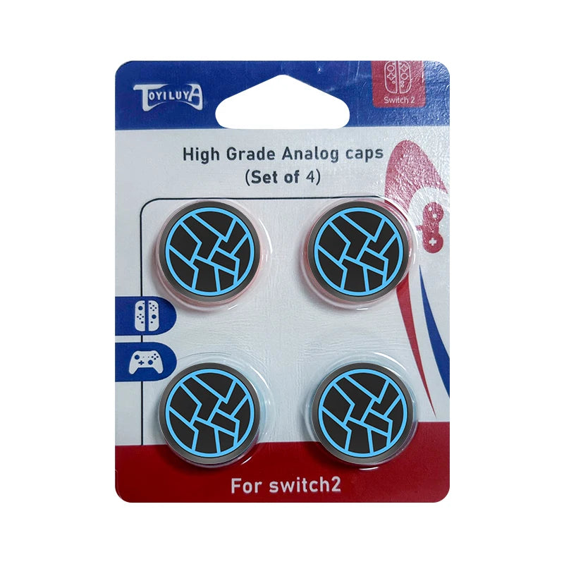 PS4 PS5 Switch 2 4x Silicone Thumbstick Grip Caps, Rubber Skin