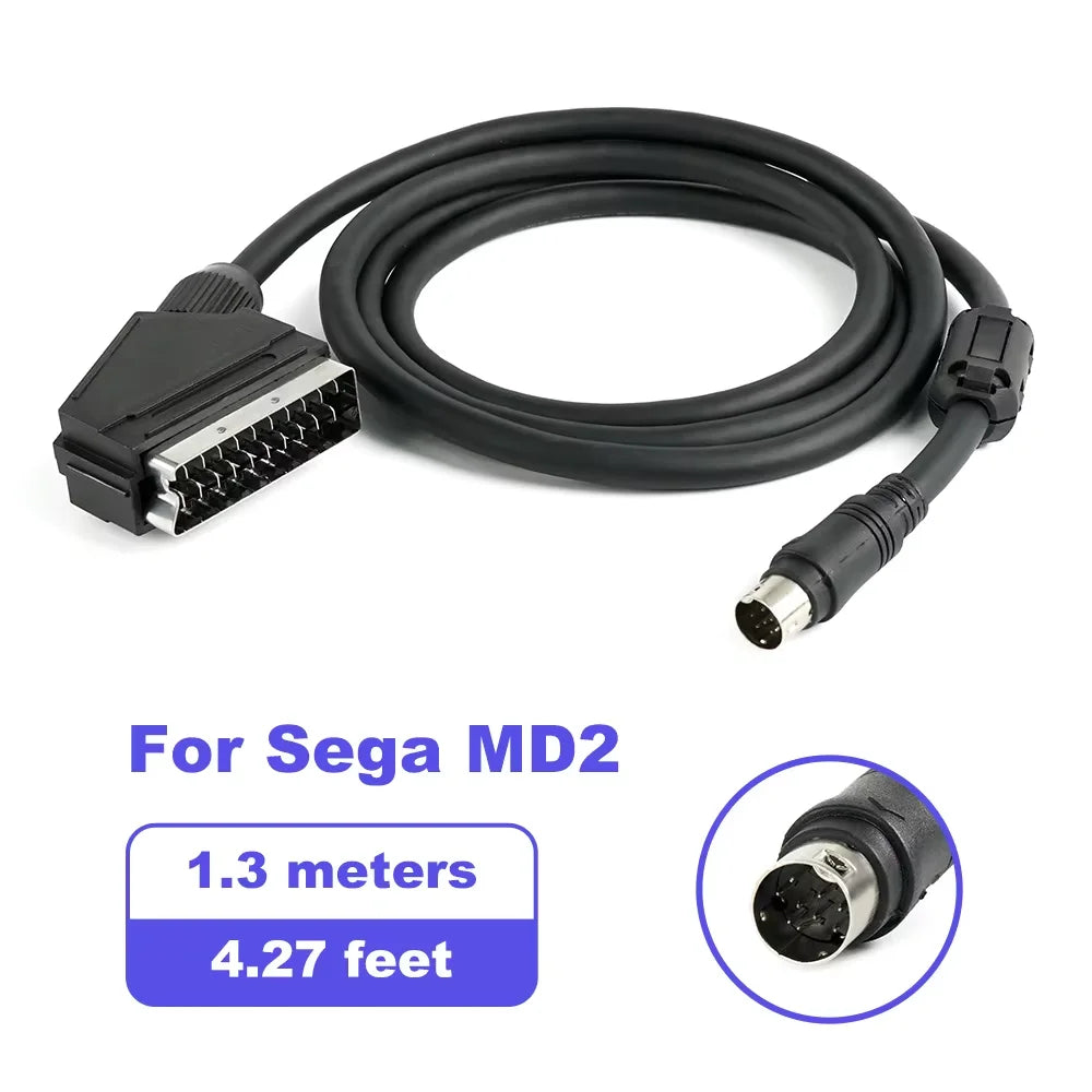 RGB SCART Cable for Saturn, 1.3m Composite Video On SYNC